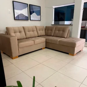 Sofá Em L Com Puff